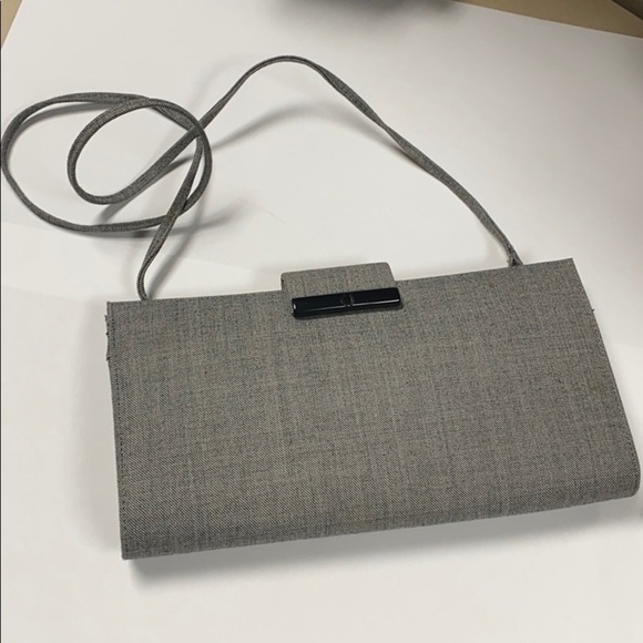 Charles Jourdan Gray Tweed Shoulder Clutch Bag - Picture 1 of 12